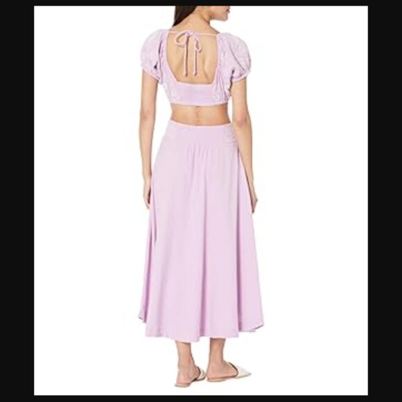 NWT Free People Lotus Crop Top Maxi Skirt 2 Piece Set Purple Orchid White $168.0 - Picture 10 of 13